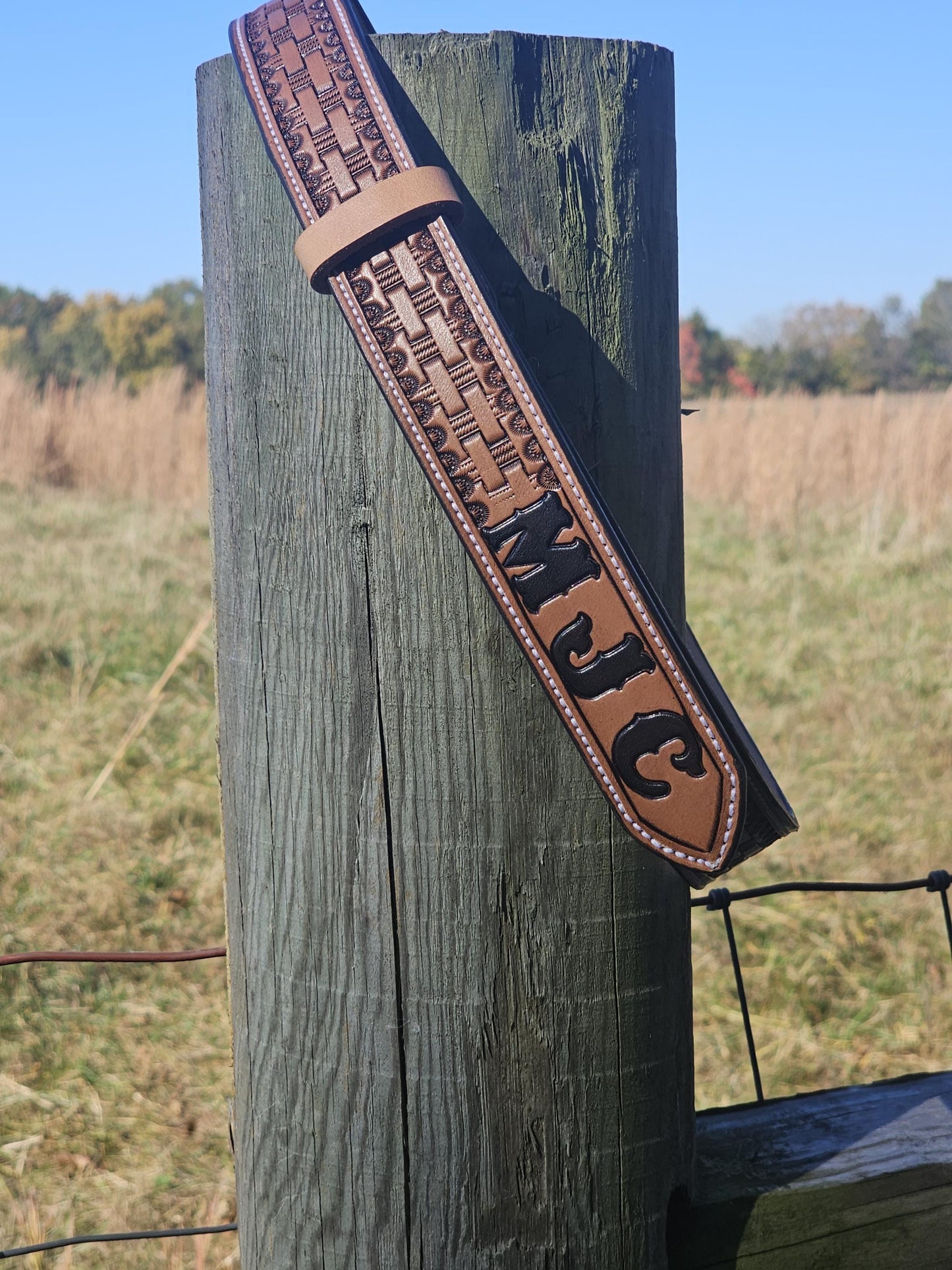 Custom Basketweave/ Geometric Belt