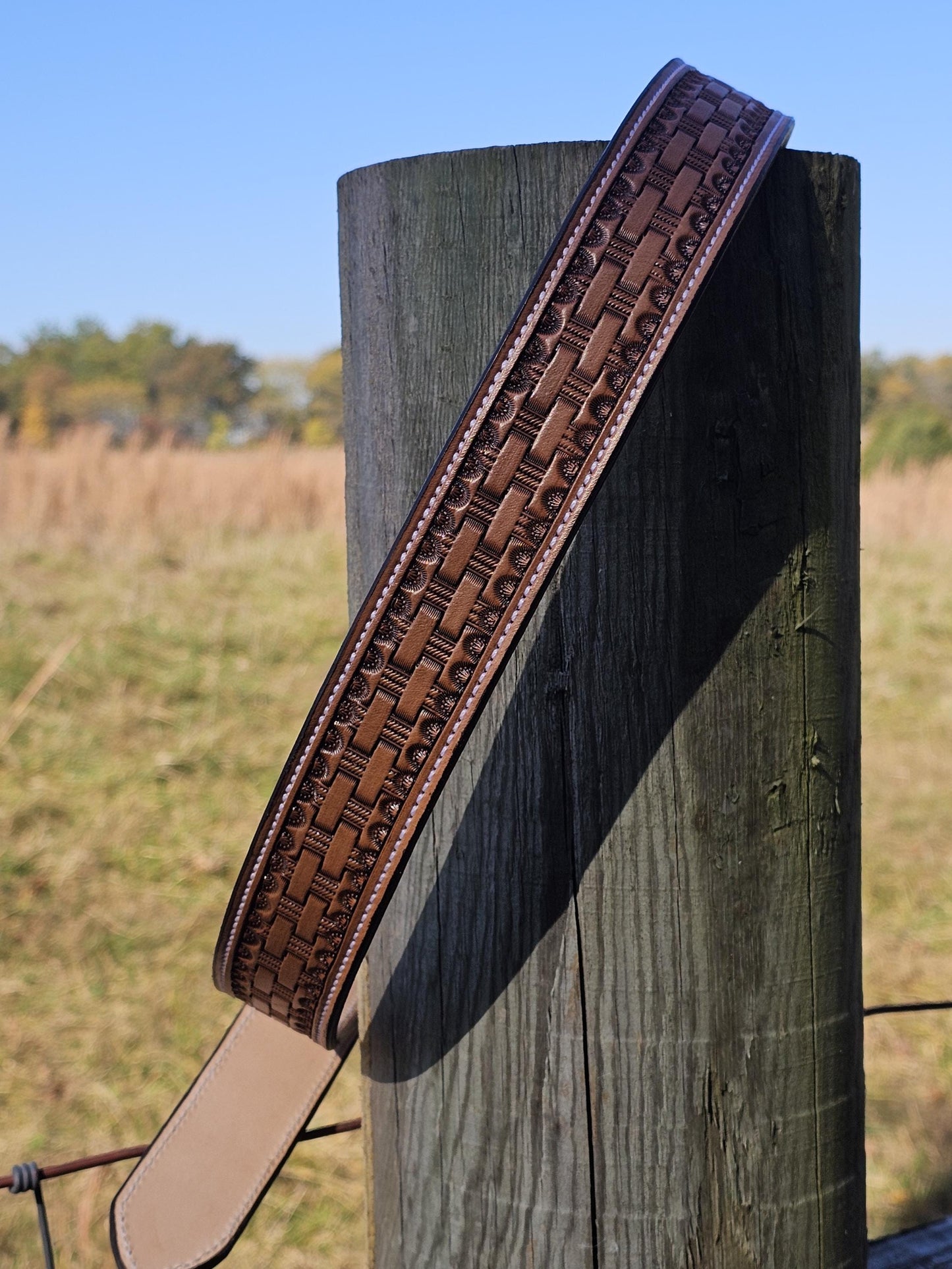 Custom Basketweave/ Geometric Belt