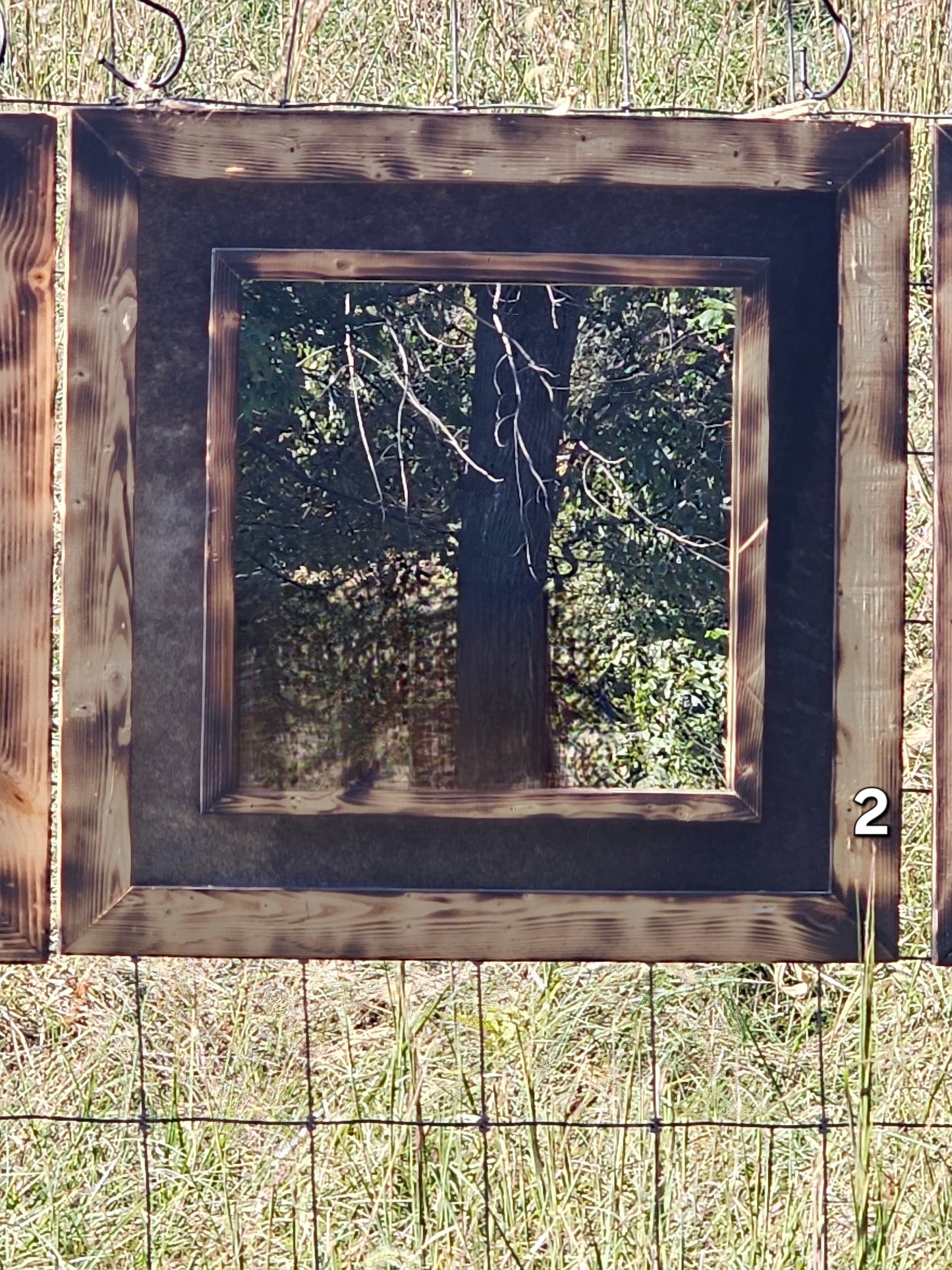 Cowhide Framed Mirror