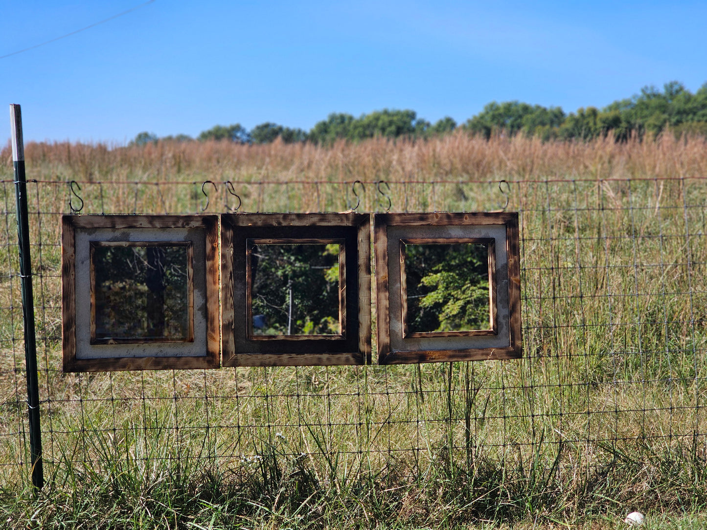 Cowhide Framed Mirror